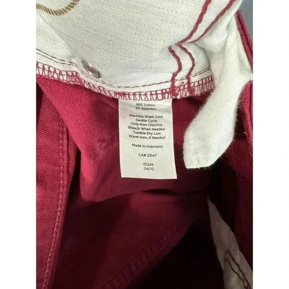 Talbots Heritage Jeans Size 14/32 Red Pink Slim Ankle Stretch Chino Mid Rise - Picture 6 of 11